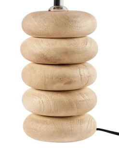 Beliani Lampada da tavolo BETWA Legno di mango Marrone chiaro Beige Marrone