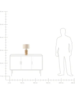 Beliani Lampada da tavolo BETWA Legno di mango Marrone chiaro Beige Marrone