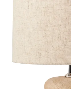 Beliani Lampada da tavolo BETWA Legno di mango Marrone chiaro Beige Marrone