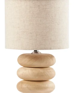 Online Beliani Lampada da tavolo BETWA Legno di mango Marrone chiaro Beige Marrone