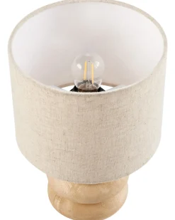 Online Beliani Lampada da tavolo BETWA Legno di mango Marrone chiaro Beige Marrone