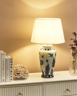 Sale Beliani Lampada da tavolo BIJELA Porcellana Bianco/Blu Bianco Blu