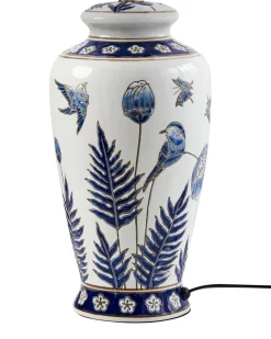Sale Beliani Lampada da tavolo BIJELA Porcellana Bianco/Blu Bianco Blu