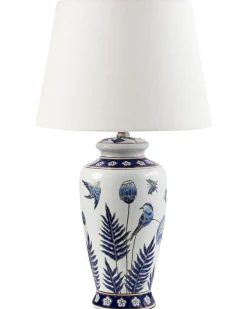 Sale Beliani Lampada da tavolo BIJELA Porcellana Bianco/Blu Bianco Blu