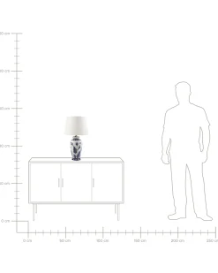 Sale Beliani Lampada da tavolo BIJELA Porcellana Bianco/Blu Bianco Blu