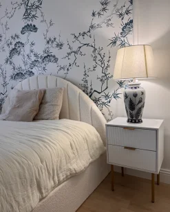 Sale Beliani Lampada da tavolo BIJELA Porcellana Bianco/Blu Bianco Blu