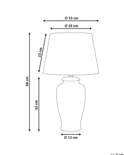 Sale Beliani Lampada da tavolo BIJELA Porcellana Bianco/Blu Bianco Blu