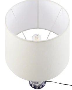 Sale Beliani Lampada da tavolo BIJELA Porcellana Bianco/Blu Bianco Blu
