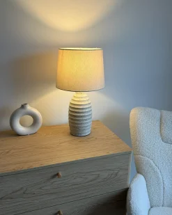 Online Beliani Lampada da tavolo BILLY Ceramica sporco Bianco
