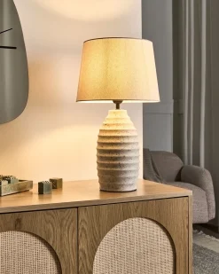 Online Beliani Lampada da tavolo BILLY Ceramica sporco Bianco