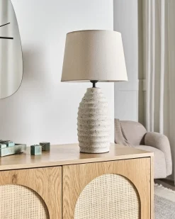 Online Beliani Lampada da tavolo BILLY Ceramica sporco Bianco