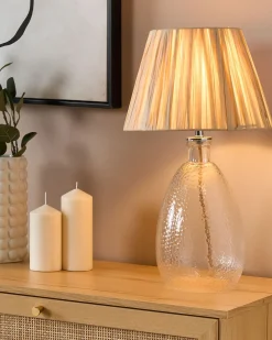 Clearance Beliani Lampada da tavolo BLANCO Vetro Naturale Naturale Trasparente