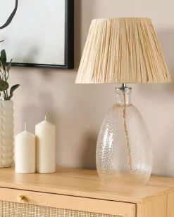 Clearance Beliani Lampada da tavolo BLANCO Vetro Naturale Naturale Trasparente