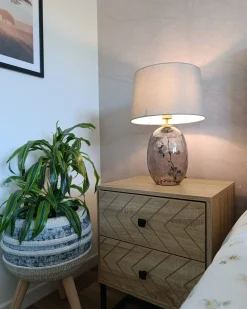 Hot Beliani Lampada da tavolo BONELLI Grigio Trasparente Grigio
