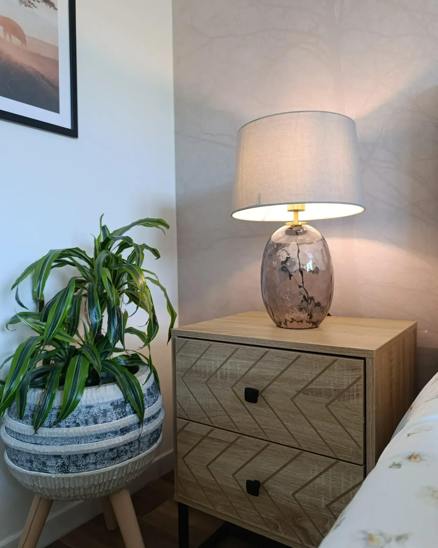 Hot Beliani Lampada da tavolo BONELLI Grigio Trasparente Grigio
