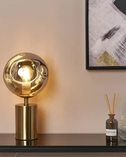 Hot Beliani Lampada da tavolo BOYD Metallo Ottone Argento Ottone