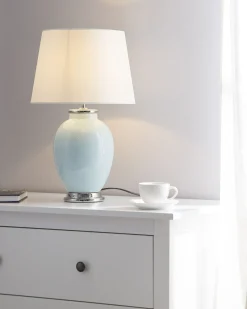 Sale Beliani Lampada da tavolo BRENTA Ceramica Azzurro Bianco Blu
