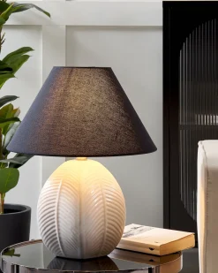 Best Beliani Lampada da tavolo CADENA Ceramica Beige Beige Nero