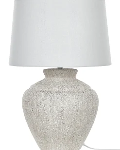 Online Beliani Lampada da tavolo CAINE Ceramica Beige chiaro Bianco Beige