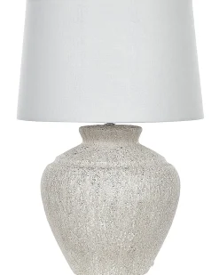 Online Beliani Lampada da tavolo CAINE Ceramica Beige chiaro Bianco Beige