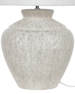 Online Beliani Lampada da tavolo CAINE Ceramica Beige chiaro Bianco Beige