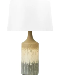 Best Beliani Lampada da tavolo CALVAS Ceramica Multicolore Bianco Beige Grigio