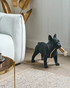New Beliani Lampada da tavolo Cane BAXTER Nero Nero Ottone