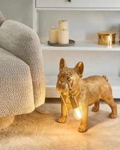 New Beliani Lampada da tavolo Cane BAXTER Oro Oro Ottone