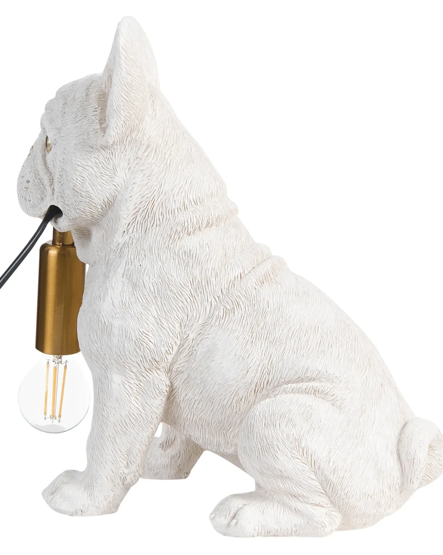 Sale Beliani Lampada da tavolo Cane BRUNO Bianco Bianco Ottone