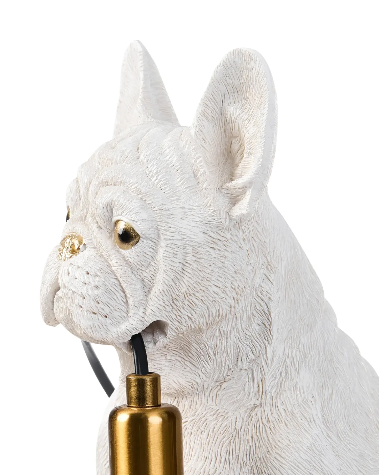 Sale Beliani Lampada da tavolo Cane BRUNO Bianco Bianco Ottone