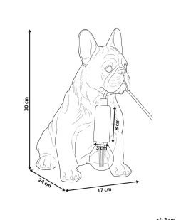 Sale Beliani Lampada da tavolo Cane BRUNO Bianco Bianco Ottone
