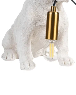 Sale Beliani Lampada da tavolo Cane BRUNO Bianco Bianco Ottone