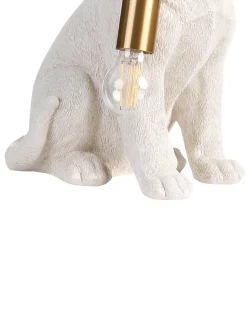 Outlet Beliani Lampada da tavolo Cane LUCKY Bianco Bianco Ottone