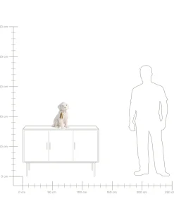 Outlet Beliani Lampada da tavolo Cane LUCKY Bianco Bianco Ottone