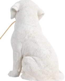 Outlet Beliani Lampada da tavolo Cane LUCKY Bianco Bianco Ottone