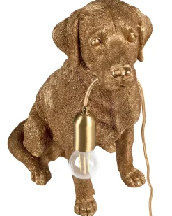 Online Beliani Lampada da tavolo Cane MARLEY Oro Oro Ottone