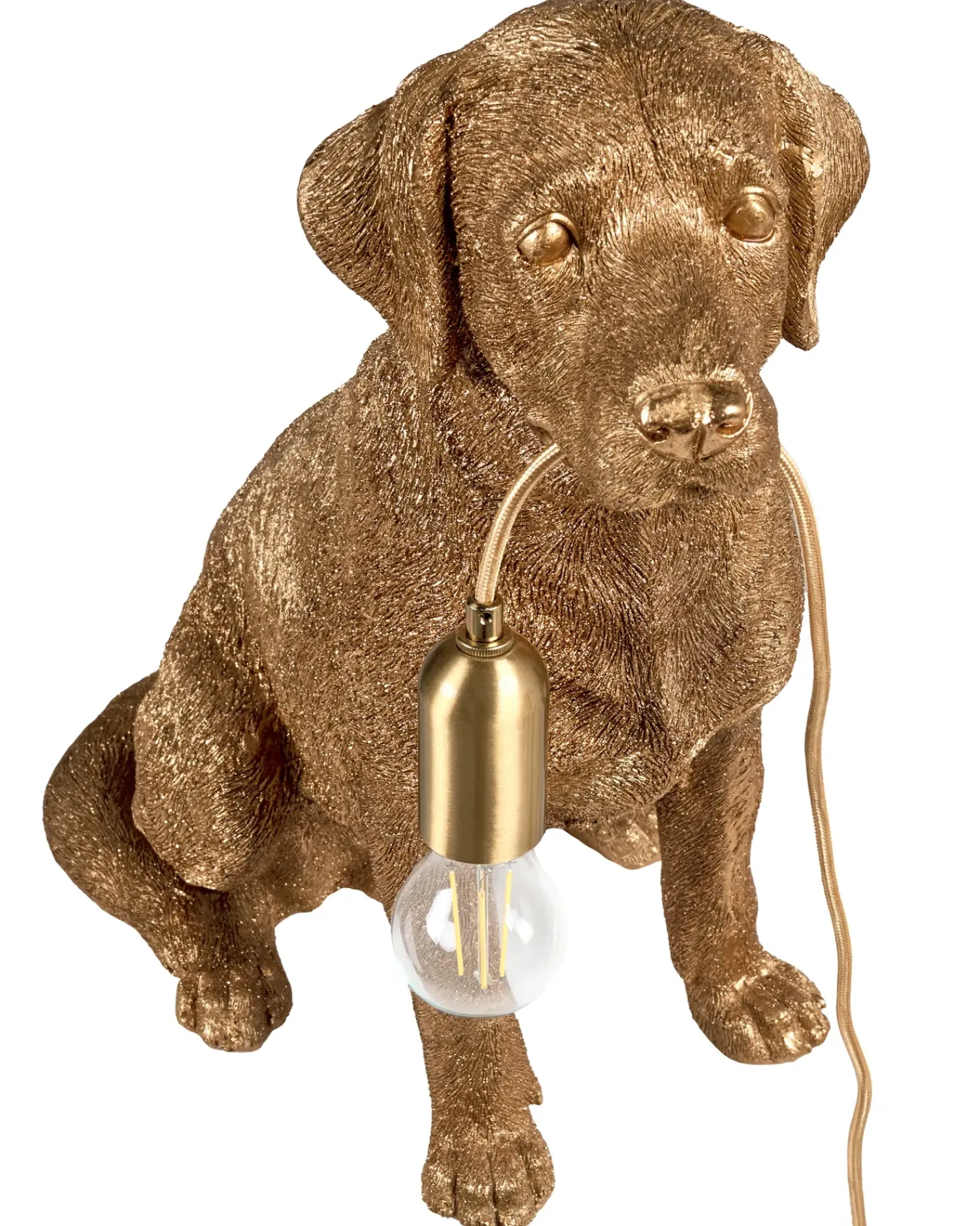 Online Beliani Lampada da tavolo Cane MARLEY Oro Oro Ottone