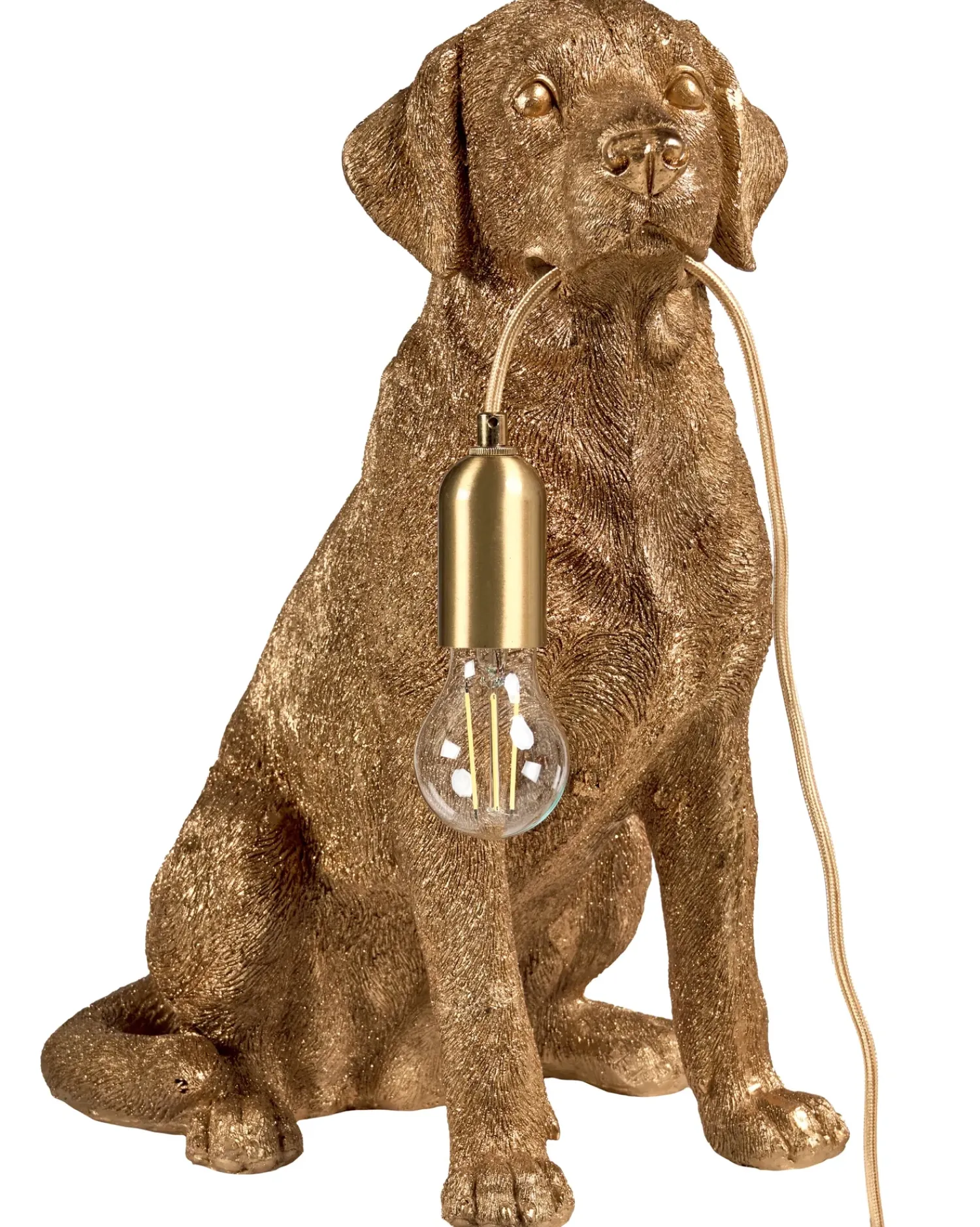 Online Beliani Lampada da tavolo Cane MARLEY Oro Oro Ottone