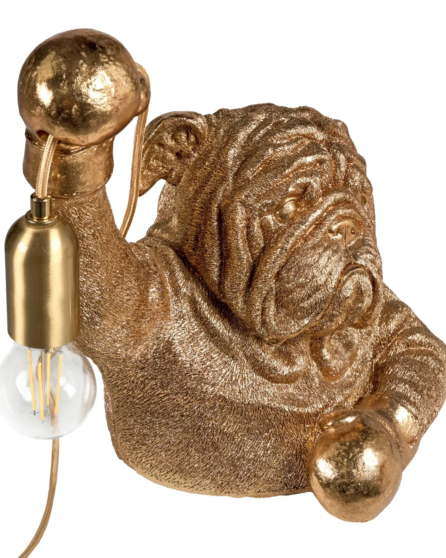Best Beliani Lampada da tavolo Cane MIKE Oro Ottone Oro