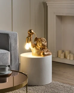 Best Beliani Lampada da tavolo Cane MIKE Oro Ottone Oro