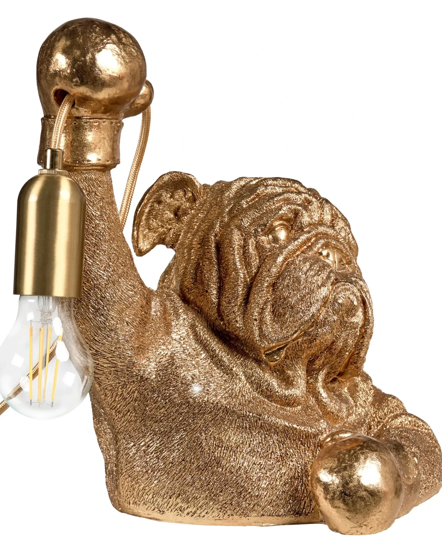 Best Beliani Lampada da tavolo Cane MIKE Oro Ottone Oro