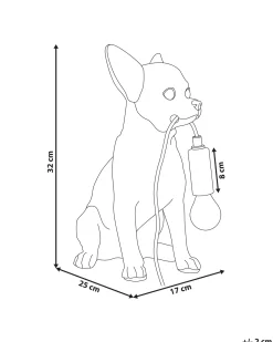 Best Beliani Lampada da tavolo Cane ROCCO Bianco Bianco Ottone