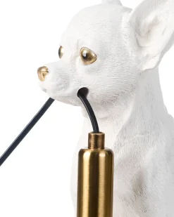 Best Beliani Lampada da tavolo Cane ROCCO Bianco Bianco Ottone