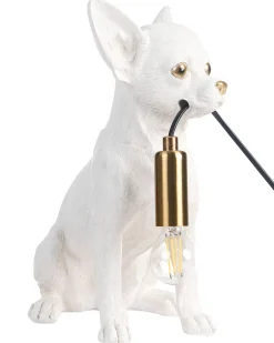 Best Beliani Lampada da tavolo Cane ROCCO Bianco Bianco Ottone