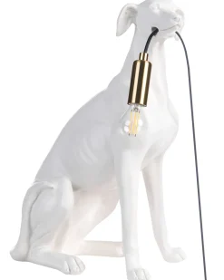 New Beliani Lampada da tavolo Cane SPRINT Bianco Bianco Ottone