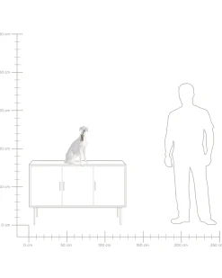 New Beliani Lampada da tavolo Cane SPRINT Bianco Bianco Ottone