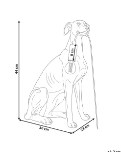 New Beliani Lampada da tavolo Cane SPRINT Bianco Bianco Ottone