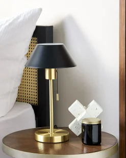 Hot Beliani Lampada da tavolo CAPARO Metallo Nero/Oro Oro Nero