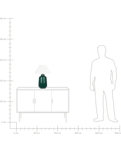 New Beliani Lampada da tavolo CARETA Ceramica Verde scuro Bianco Verde