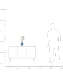 New Beliani Lampada da tavolo CARMEN Porcellana Bianco/Blu Bianco Blu